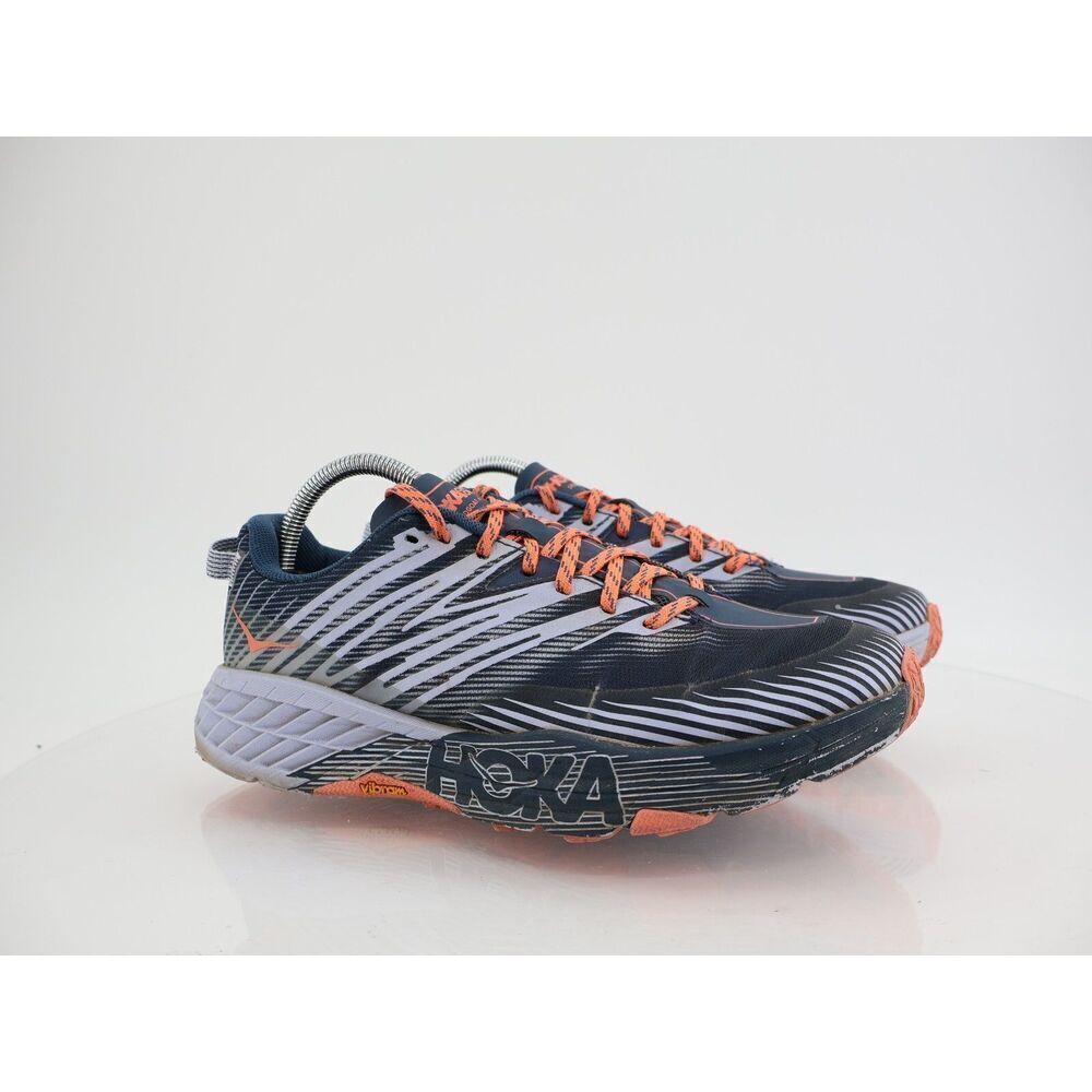 Hoka One One Speedgoat 4 Women's Size 9.5 Running Shoes Orange Blue * see desc